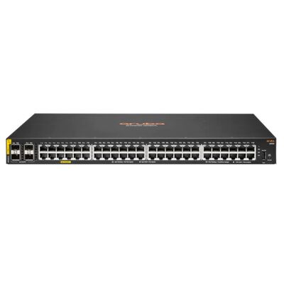 Thiết bị chuyển mạch Ethernet có quản lý Aruba CX 6000 với 48 cổng 10/100/1000 (PoE+) + 4 cổng Gigabit SFP, Ngân sách PoE 370 W và Thiết kế có thể xếp chồng
