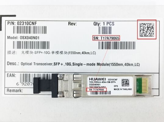 OSX040N01 Chiếc máy thu quang Huawei 02310CNF 
SFP +, 10G, Mô-đun đơn-mốt ((1550nm,40km,LC)