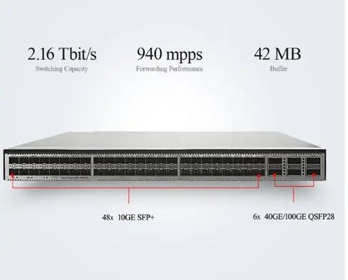 Công tắc CE6881-48S6CQ (48*10G SFP+, 6*100G QSFP28, Bộ nguồn 2*AC, Cửa vào/ra không khí bên cổng)