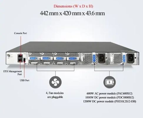 Công tắc CE6881-48S6CQ (48*10G SFP+, 6*100G QSFP28, Bộ nguồn 2*AC, Cửa vào/ra không khí bên cổng)