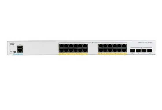C1000-24P-4G-L Cisco Catalyst 1000 Series Switches 24x 10/100/1000 Ethernet PoE + cổng và 195W PoE ngân sách 4x 10G SFP +
