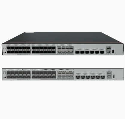 S5735-S24ST4XE-V2 24*GE SFP cổng 8 trong số đó là hai mục đích 10/100/1000 hoặc SFP 4*10GE SFP+ cổng 2*12GE cổng chồng không có mô-đun điện