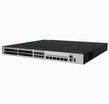 S5735-S24ST4XE-V2 24*GE SFP cổng 8 trong số đó là hai mục đích 10/100/1000 hoặc SFP 4*10GE SFP+ cổng 2*12GE cổng chồng không có mô-đun điện