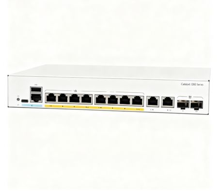 C1200-8FP-2G Cổng gắn giá đỡ 120W, 2x Gigabit Đồng/1000 Cổng Combo SFP SNMP C1200-8FP-2G