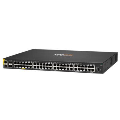 Thiết bị chuyển mạch Ethernet có quản lý Aruba CX 6000 với 48 cổng 10/100/1000 (PoE+) + 4 cổng Gigabit SFP, Ngân sách PoE 370 W và Thiết kế có thể xếp chồng