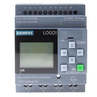 Logo của Siemens! 8.3 PLC (6ED1052-1MD08-0BA1) Bộ cơ bản 12/24RCE, 8DI/4DO, Ethernet, Hiển thị