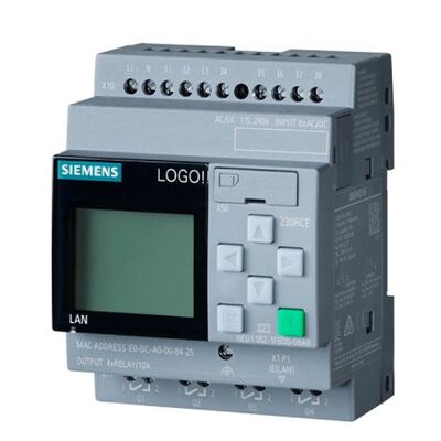 Logo của Siemens! Mô-đun logic 230RCE, 115/230V AC/DC, 8 DI/4 Rơle DO, có màn hình, Ethernet, có thể mở rộng theo mô-đun