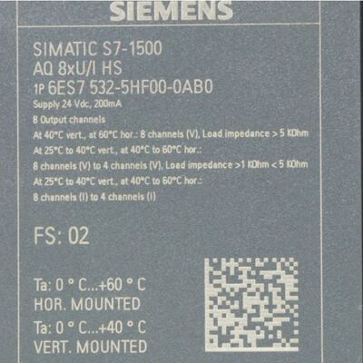 6ES7532-5HF00-0AB0 Mô-đun đầu ra tương tự SIMATIC S7-1500 của Siemens AQ8xU/I HS