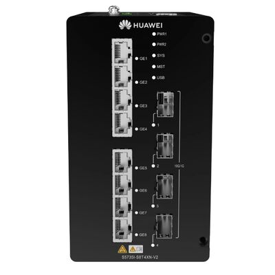 Huawei CloudEngine S5735I-S8T4XN-V2 Industrial Layer 3 Switch. 8×GE RJ45 + 4×10GE SFP+ DIN-Rail Managed Ethernet Switch