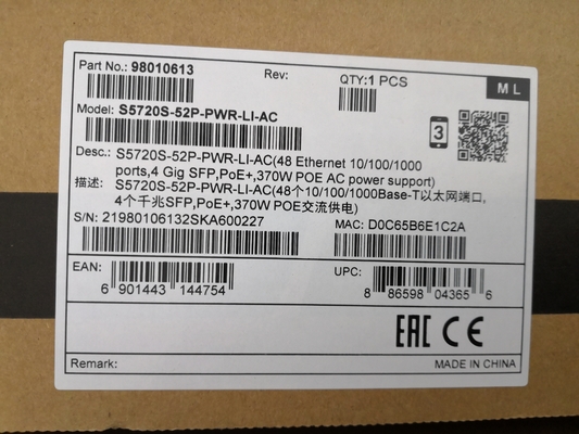 Bộ chuyển mạch Huawei S5720S-52P-PWR-LI-AC 48 cổng Gigabit PoE+ với 4 SFP
